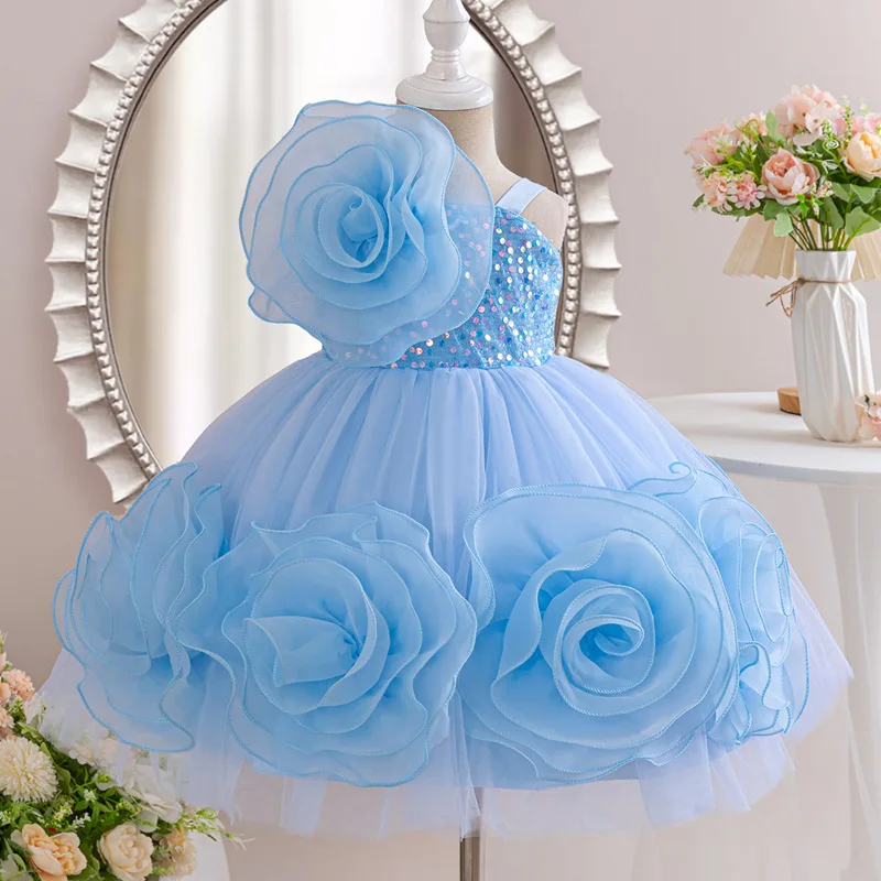 Baby Clothing High End - Blumenmädchen Hochwertiges Hochzeitskleid Baby Mädchen Geburtstag