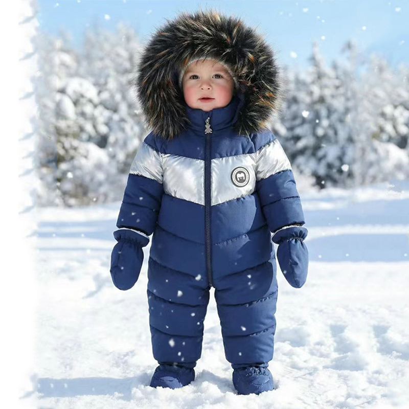 Baby Clothing Dividers - Winter-Neugeborenen-Strampler mit Handschuhen, Warme Verdickte Babykleidung