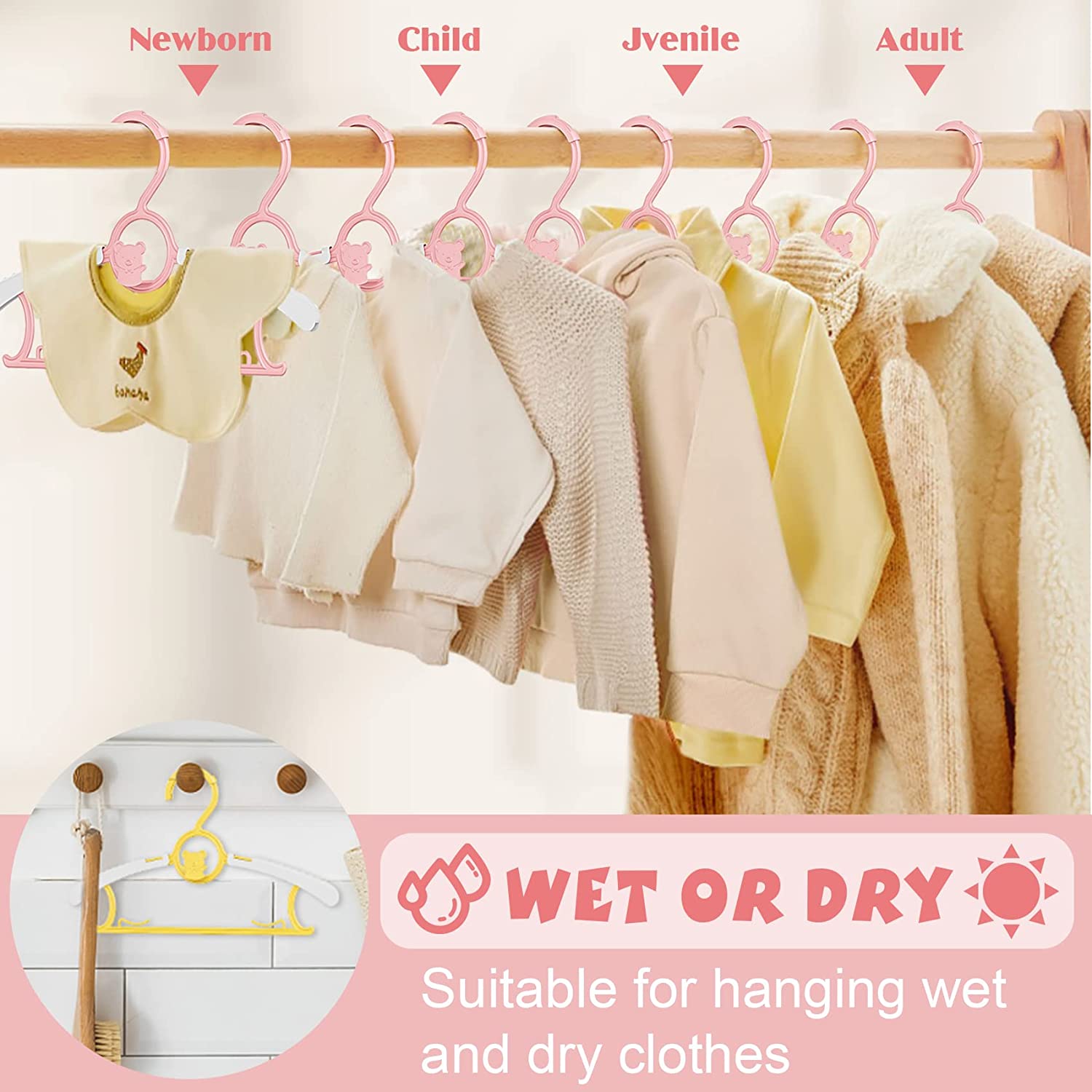 UNTIOR Rutschfester Baby-Kleid – Baby Clothing Hanging Rack Bewertung und Preis