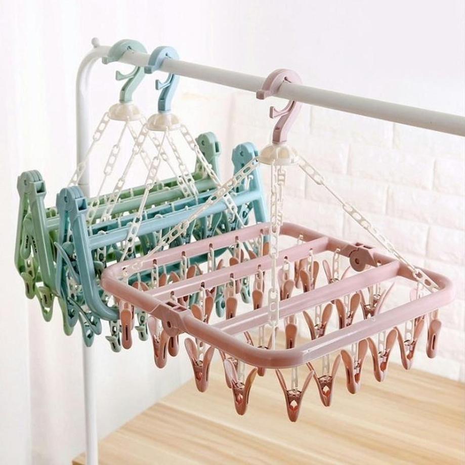 1 Stück 32 Clips Klappbare Kle – Baby Clothing Hanging Rack Bewertung und Preis